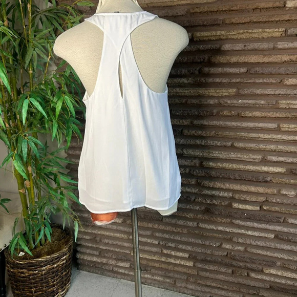 Banana Republic White Cross Back Keyhole Halter Top Size Small - Picture 5 of 8